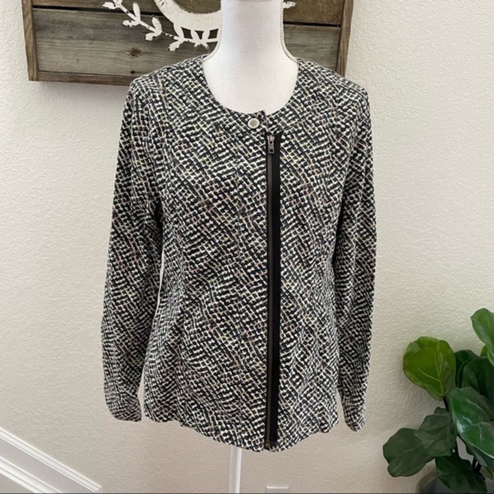 Cabi 5099 cliffside colorful denim blazer jacket full zip size Large